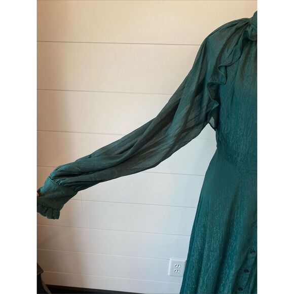 Premier Amour Green Sparkle Maxi Dress Size 2 - Picture 7 of 11